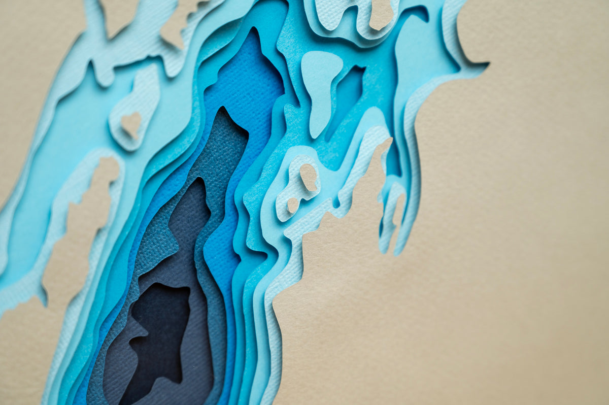 'MAPA DE PROFUNDIDAD DEL LAGO MICHIGAN'