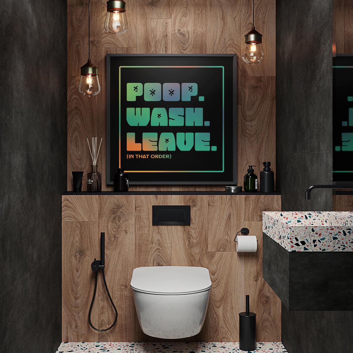 POOP. WASH. LEAVE. | Bathroom Print