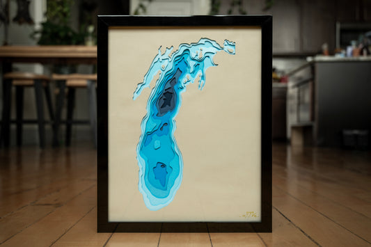 'LAKE MICHIGAN DEPTH MAP'